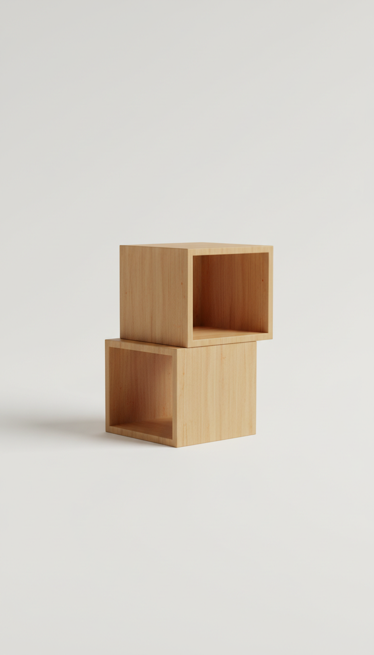 Modular Light Wood Side Table