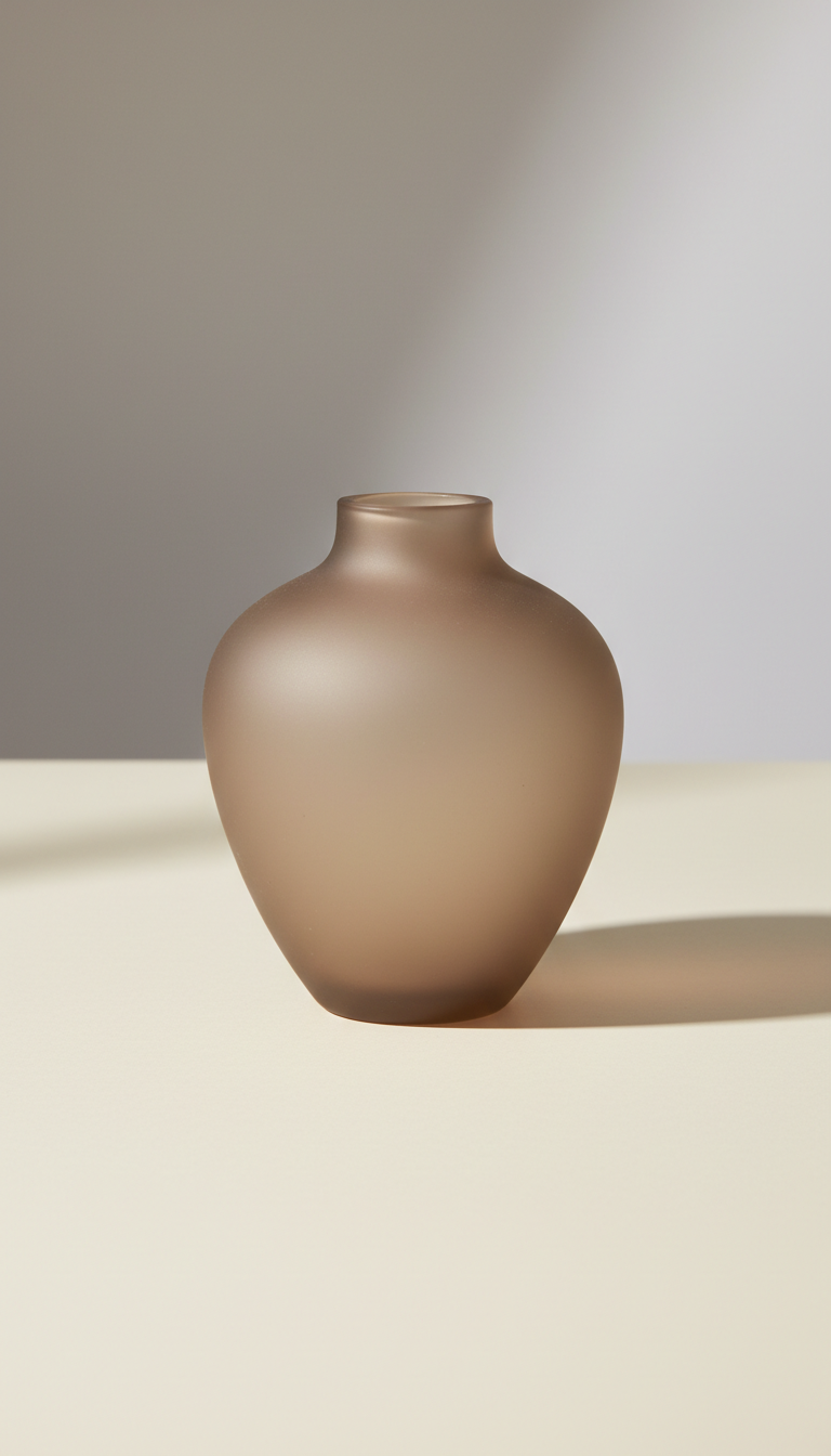 Matte Glass Vase in Taupe